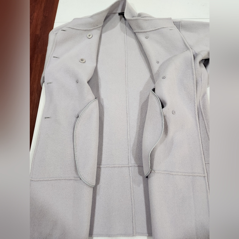 Eileen Fisher Wool Cashmere Oversized Double-Breasted Coat - Picture 3 of 7